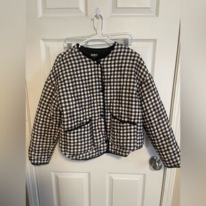 Quilted Black and White Checkered Jacket